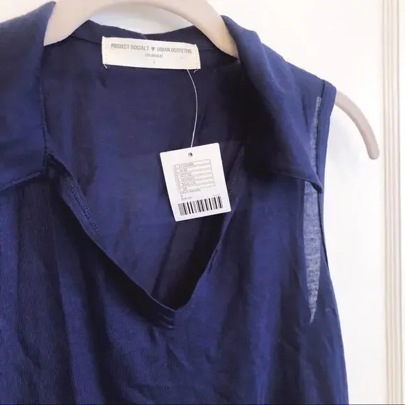 Urban Outfitters Navy Collar Tank Top - Picture 5 of 11